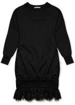 Černé mikinové šaty s krajkou
