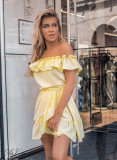 Světle žluté volánové šaty Olivia/O'la Voga
