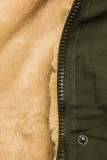 Khaki parka s odnímatelným kožešinovým lemem