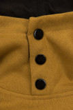 Prodloužená mikina mustard/černá