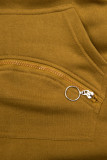 Prodloužená mikina mustard/černá