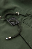Khaki přechodná parka s černou podšívkou