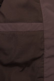 Burgundy zimní prošívaná bunda s kapucí