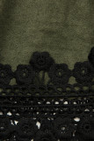 Army zelené krátké šaty s krajkou