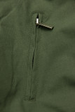Khaki/hnědá vzorovaná parka