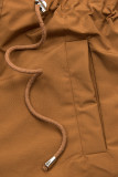 Prodloužená oboustranná parka karamelová/modrá