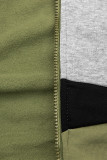 Khaki  prodloužená mikina s květinovým vzorem