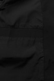 Černá jarní parka se stahováním v pase
