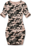 Růžové ležérní army šaty