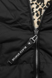 Oboustranná vesta s leopardím vzorem černá