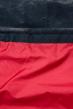 Červená zimní bunda s opaskem