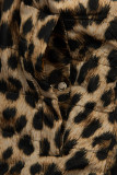 Žlutá oboustranná parka s leopardím vzorem