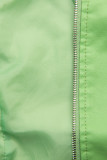 Jablkově zelená basic koženková bunda