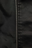 Černá basic koženková bunda