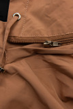 Přechodná oboustranná parka s kapucí hnědobéžová/černá