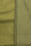Khaki mikina s dvoucestným zipem