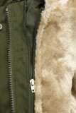 Khaki parka s odnímatelným futrem a kožešinou