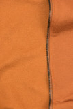 Cihlově oranžová prodloužená mikina na zip