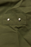 Khaki zimní bunda s hnědou kožešinou