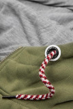 Prodloužená mikina černá/khaki/šedá