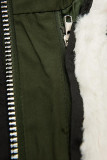 Khaki-bílá parka na zimu