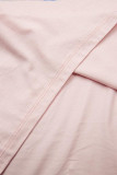 PLUS SIZE šaty s nášivkou růžové