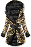 Oboustranná bunda černá/leopardí vzor
