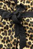 Oboustranná bunda černá/leopardí vzor