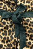 Oboustranná bunda zelená/leopardí vzor