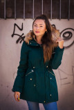 Khaki teplá podzimní parka