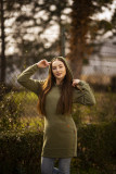 Zelená mikina ve slim střihu