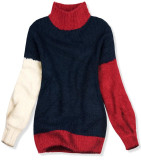 Tmavě modrý oversized pulovr