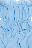 Baby blue letní dlouhé šaty