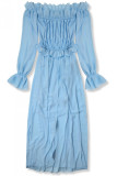 Baby blue letní dlouhé šaty