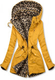 Žlutá oboustranná parka s leopardím vzorem