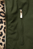 Khaki oboustranná parka s leopardím vzorem