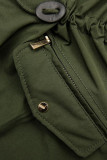 Khaki oboustranná parka s leopardím vzorem