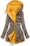 Žlutá oboustranná parka s leopardím vzorem