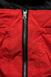 Oboustranná jarní parka červená/černá