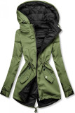 Jarní oboustranná parka, khaki-černá