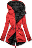 Jarní oboustranná parka, červená-černá