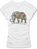 Bílé tričko s potiskem ELEPHANT
