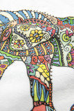Bílé tričko s potiskem ELEPHANT