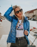 Světle šedá melírovaná jarní bunda