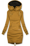 Prodloužená mikina mustard/černá