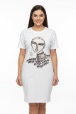 Světle modré plus size šaty MODEL