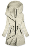 Krémová jarní parka se stahováním v pase