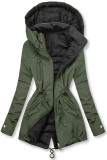 Lehká oboustranná přechodná parka khaki/černá