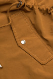 Parka s odepínatelnou kapucí hnědá/tmavě modrá