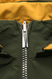 Parka s odepínatelnou kapucí khaki/žlutá